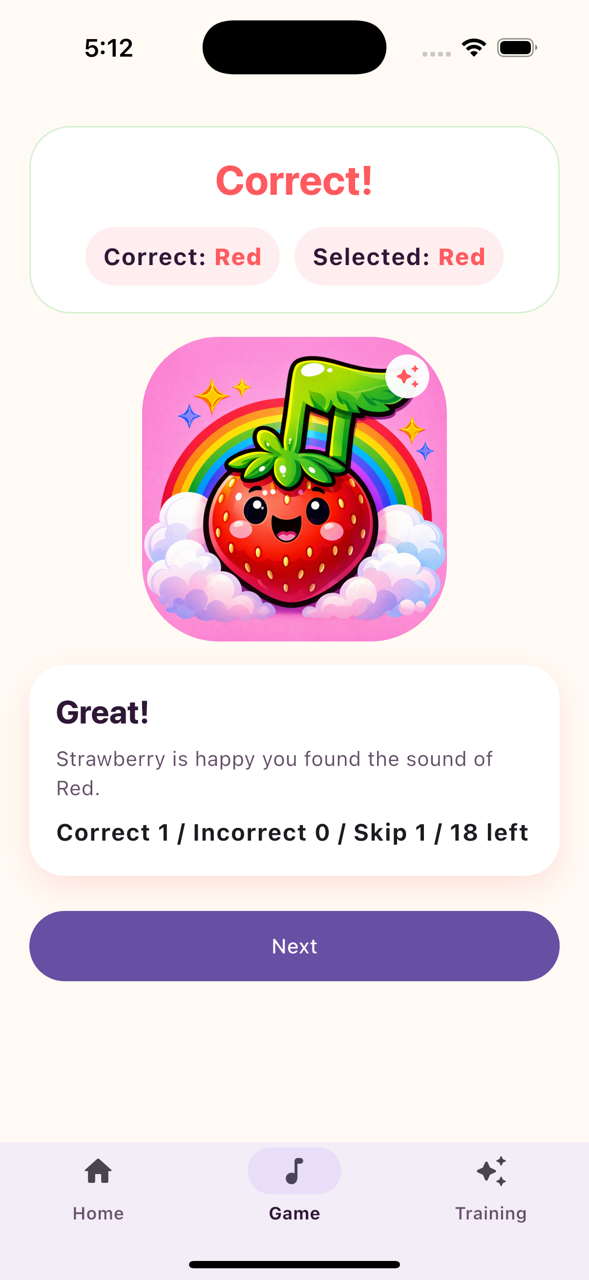 Funmony answer screen
