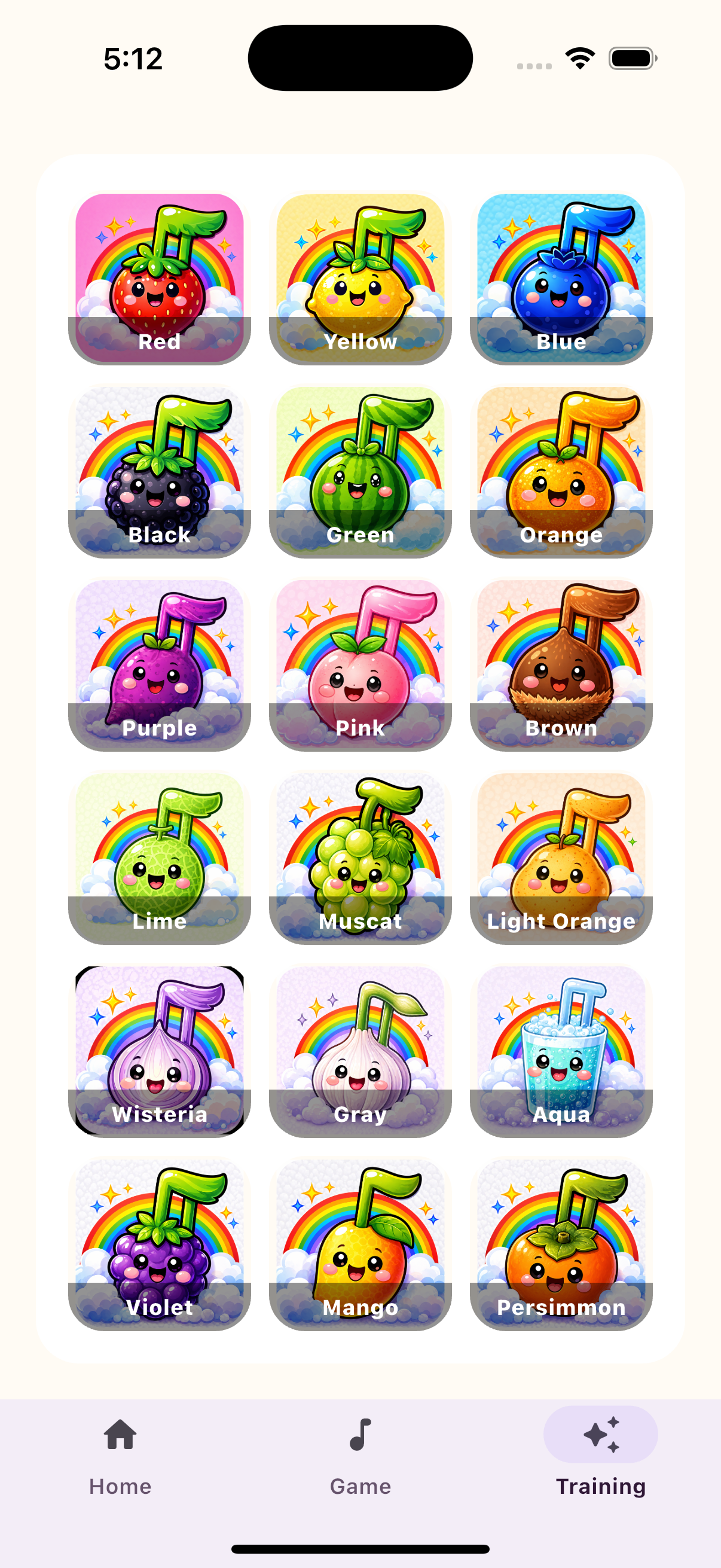 Funmony training screen